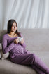 Women Fall pajama set Lavender shirt + Pants